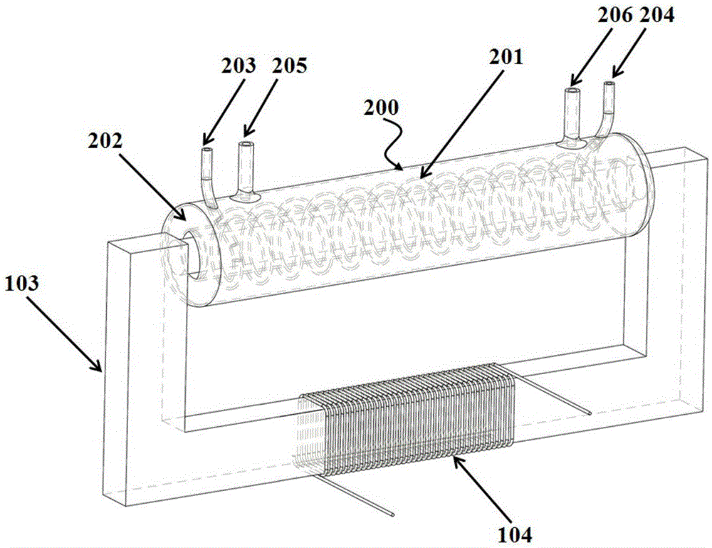 Multi-stage induction type continuous flow magnetoelectric processing apparatus and application of same