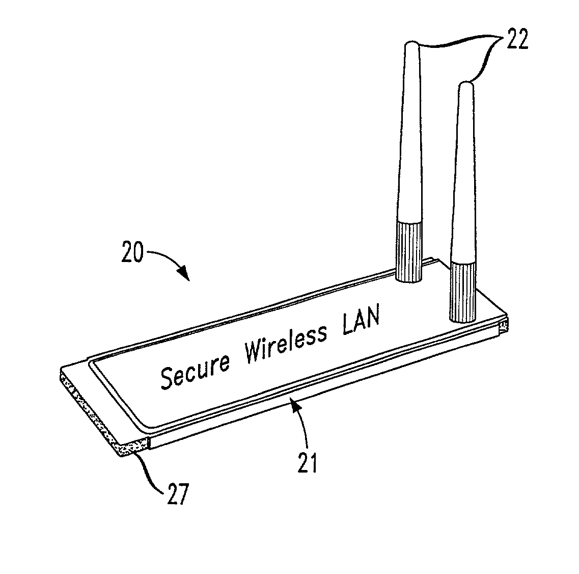 Secure wireless LAN device including tamper resistant feature and associated method