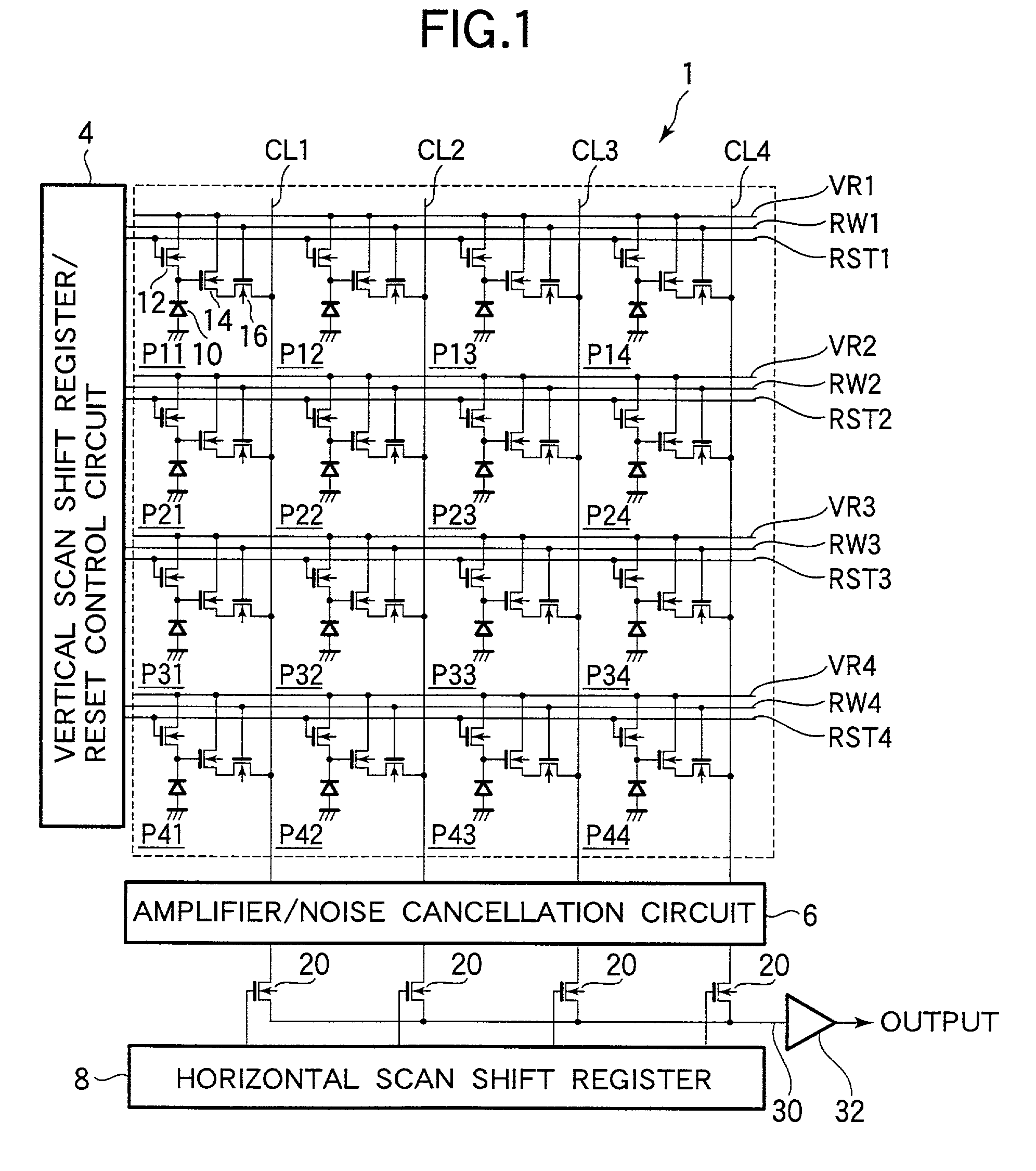 Method of reducing flicker noises of X-Y address type solid-state image pickup device
