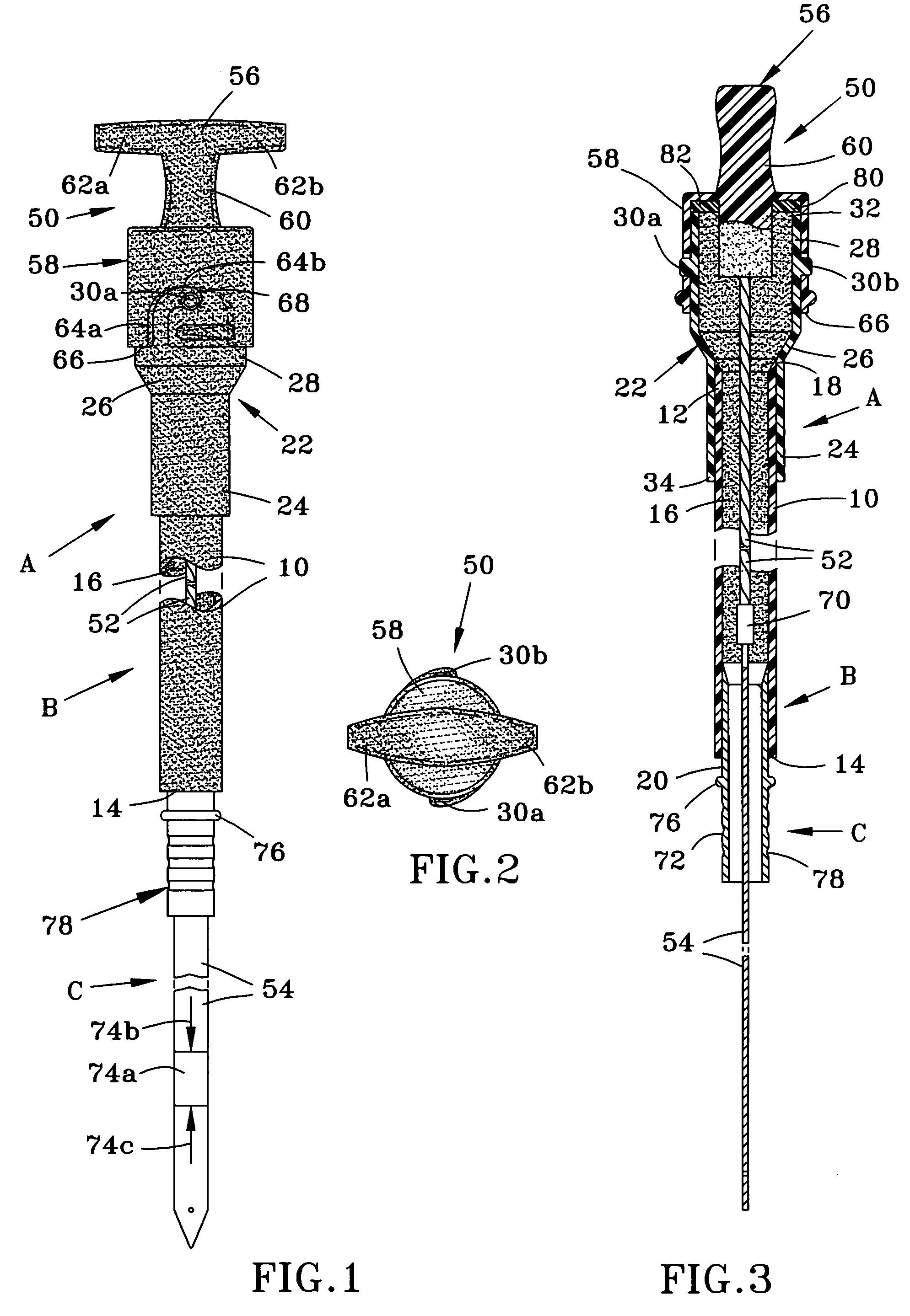 Fluid level measuring device having at least one compressible member