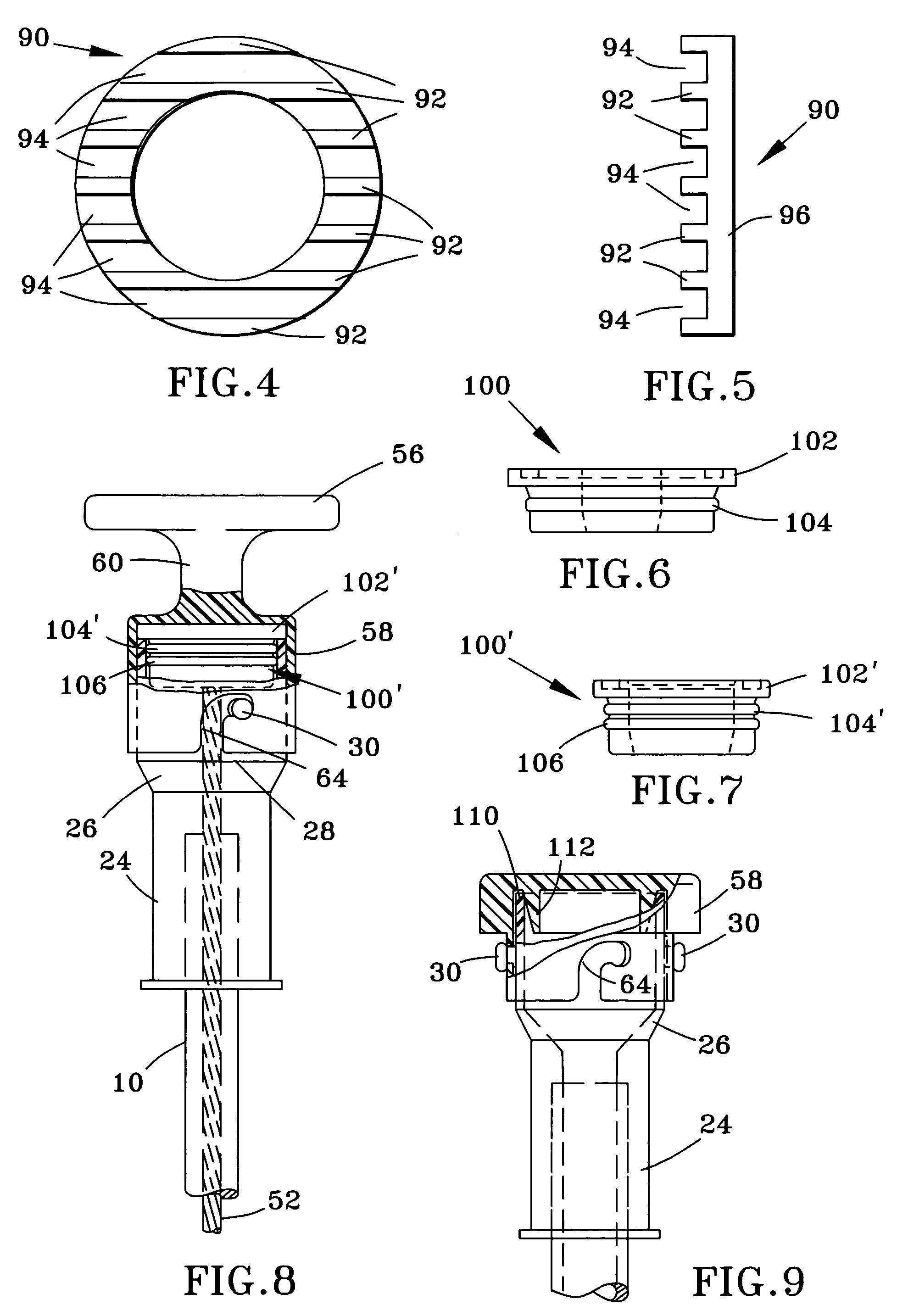 Fluid level measuring device having at least one compressible member