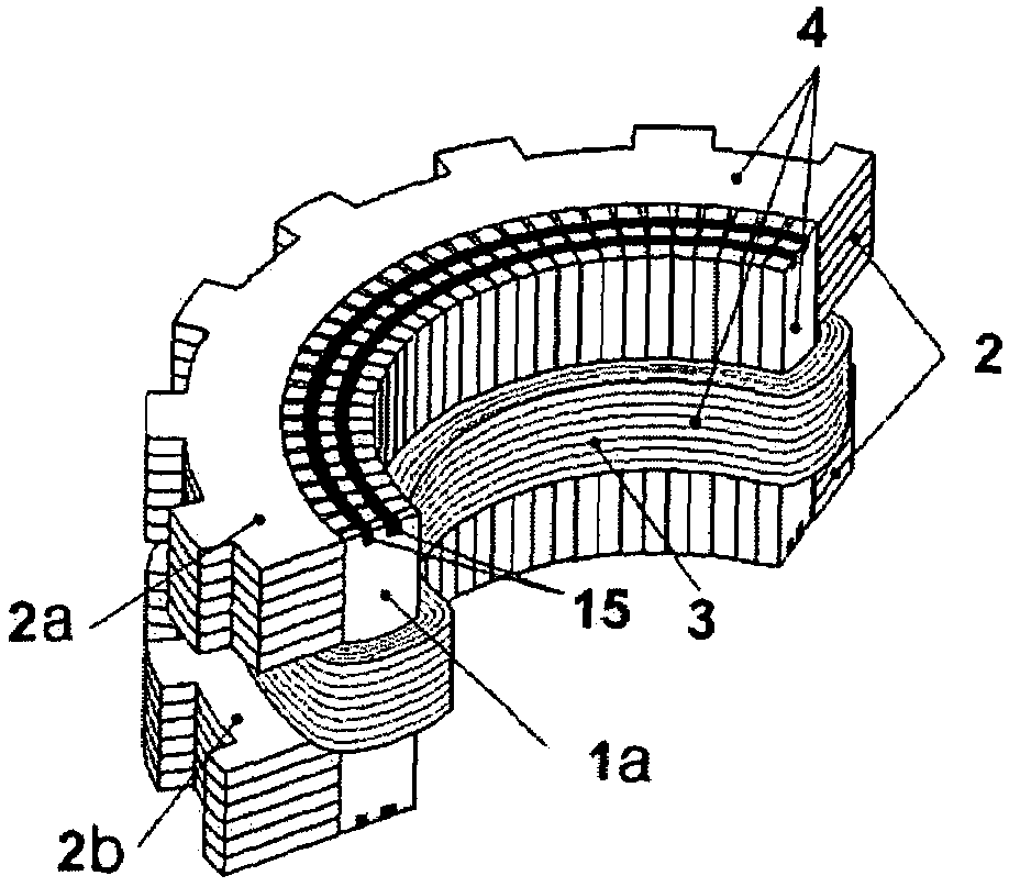 Permanent magnet excited transverse flux motor with outer rotor