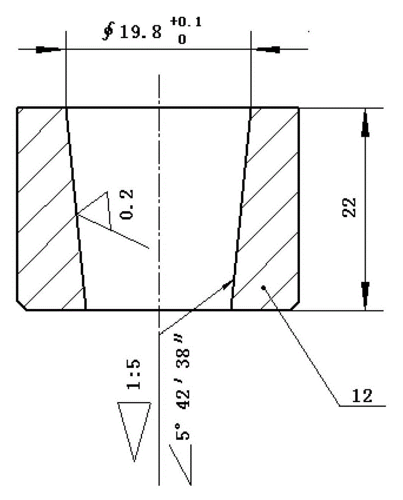 Taper position gauge for accurately measuring the diameter error of the large end of a taper hole