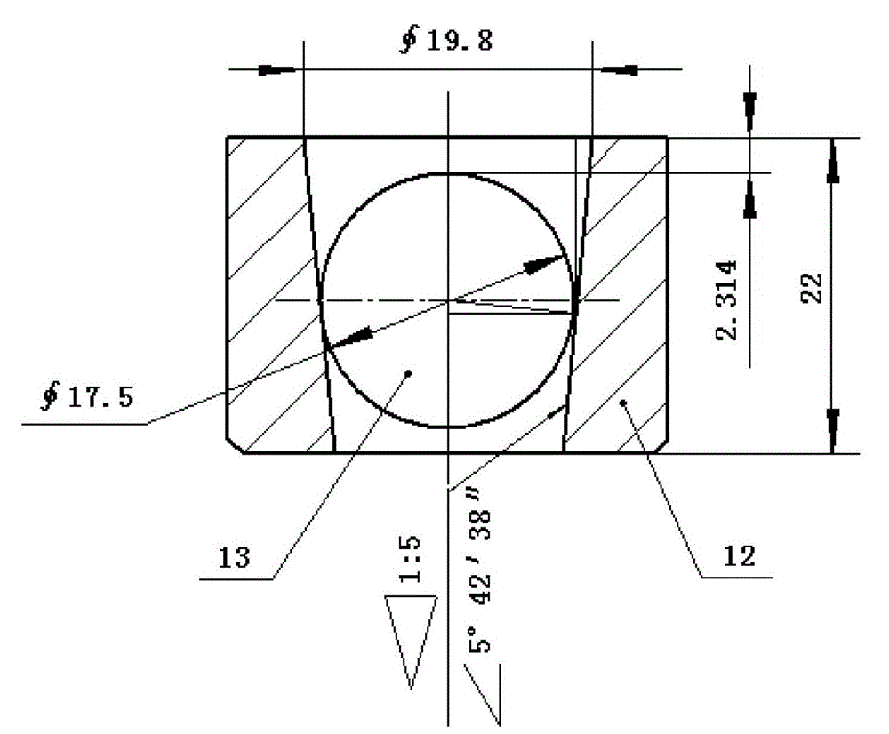 Taper position gauge for accurately measuring the diameter error of the large end of a taper hole