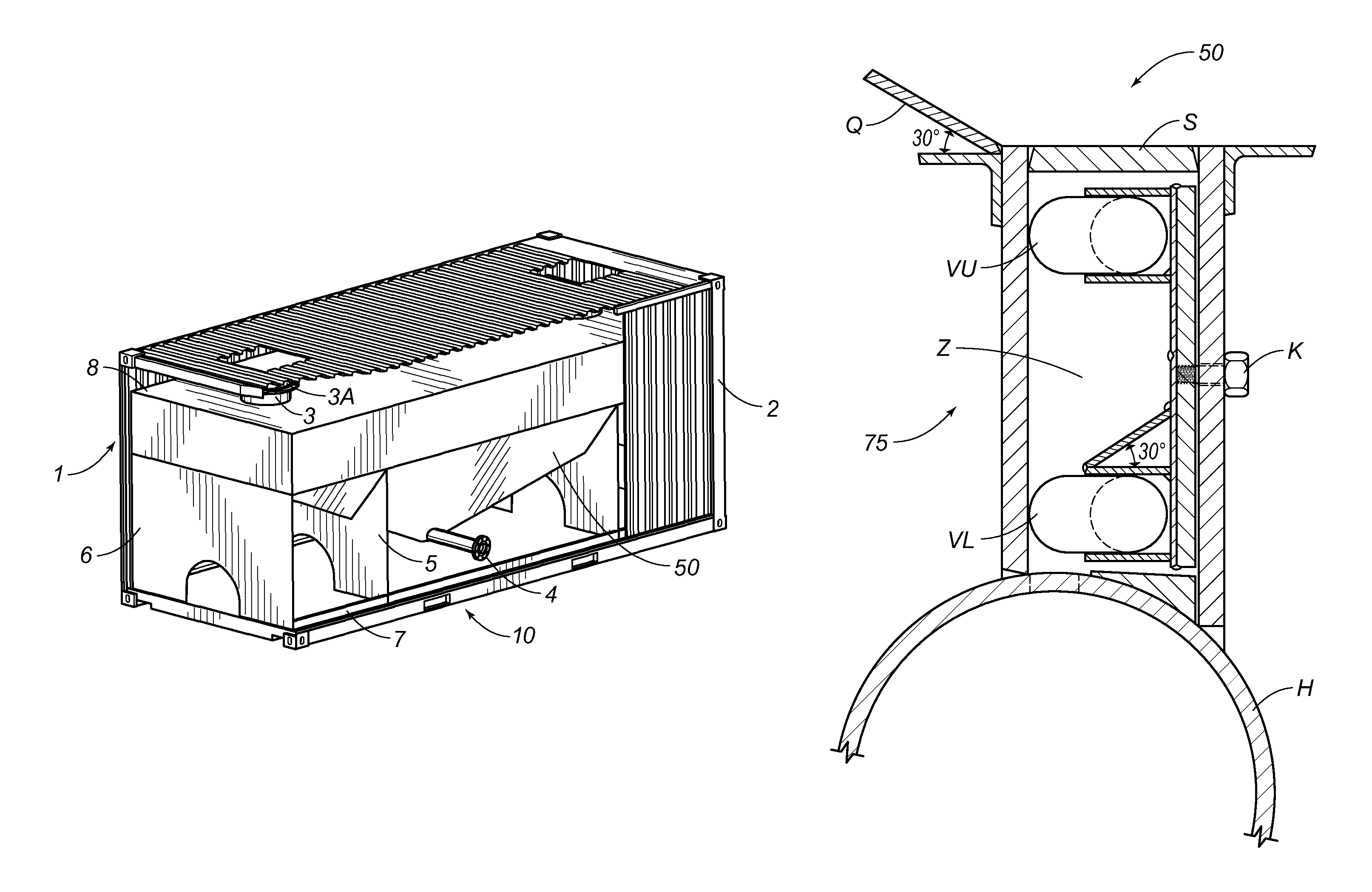 Apparatus for transporting frac sand in intermodal container
