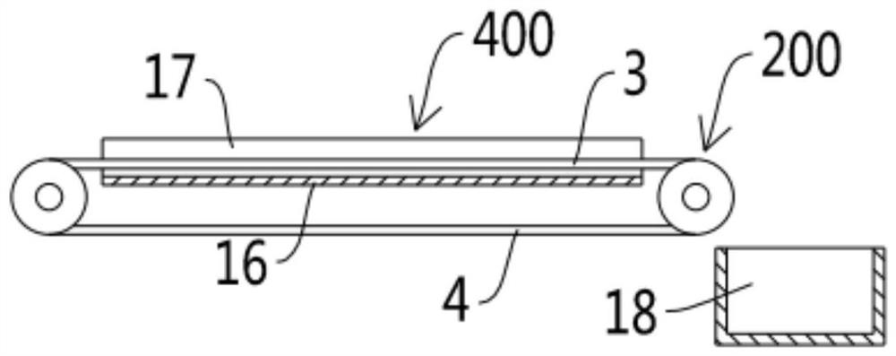 PET sheet hobbing production and excess material recovery device