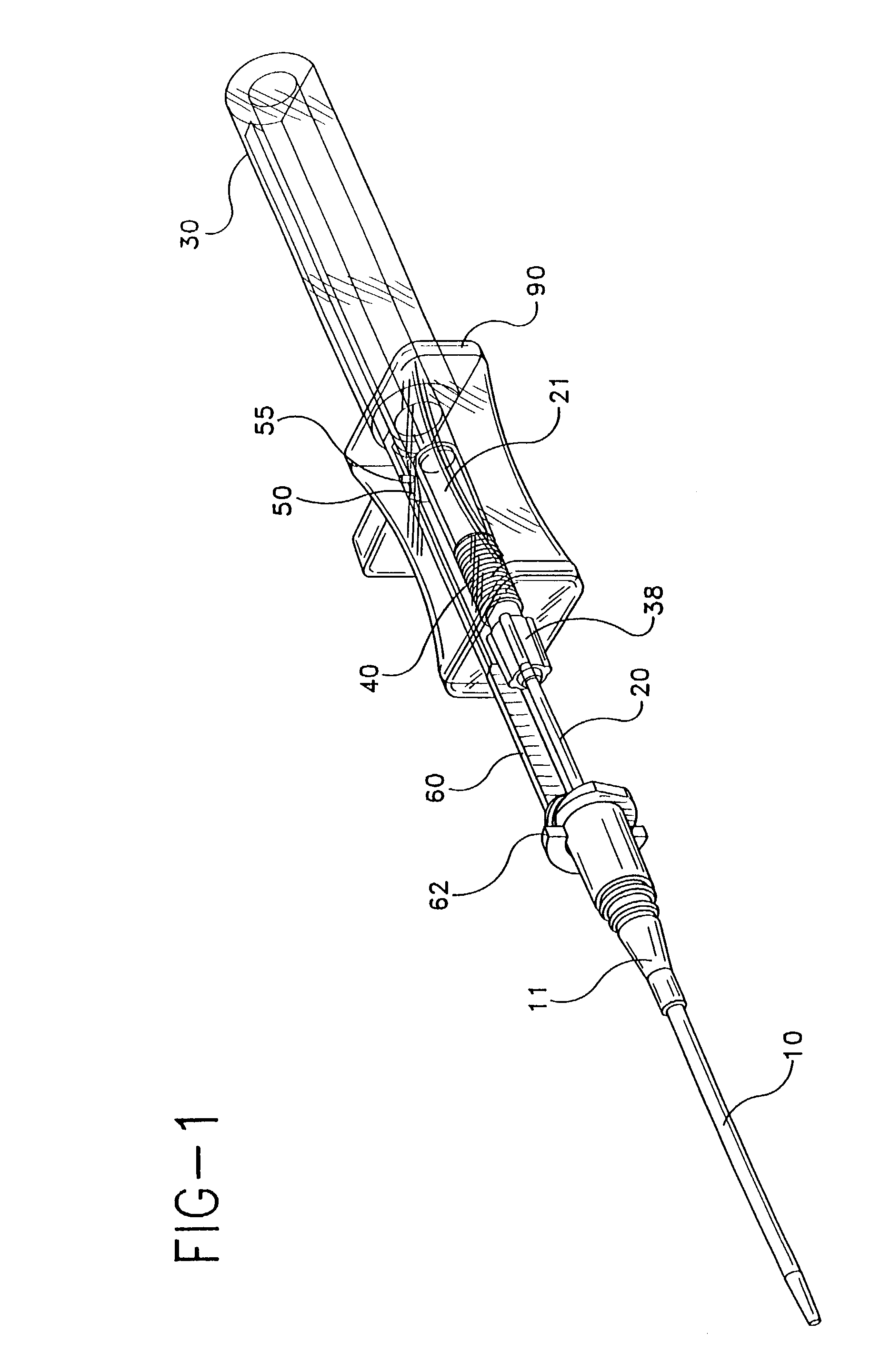 Catheter-advancement actuated needle retraction system