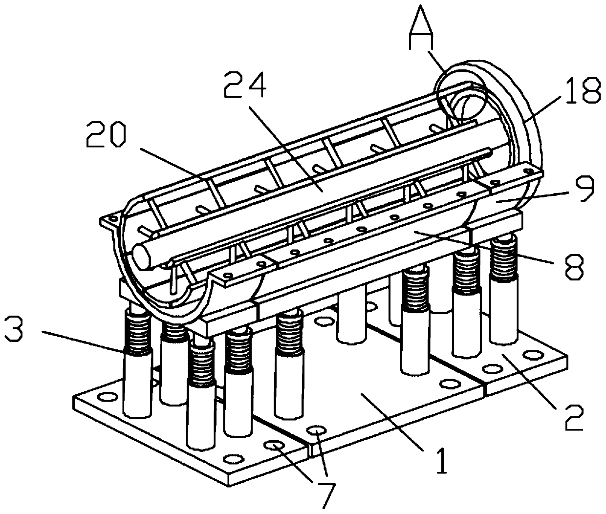 Construction mold supporting device for water conservancy pipelines in dam body