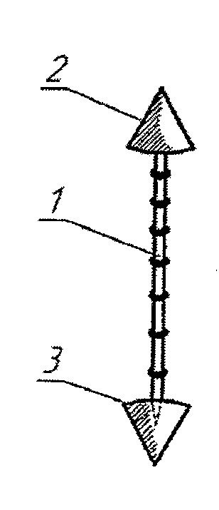 Method for prolonging the action on acupuncture points including for reducing the excessive body weight and for correcting the body, a device and a needle (variants) for carrying out said method