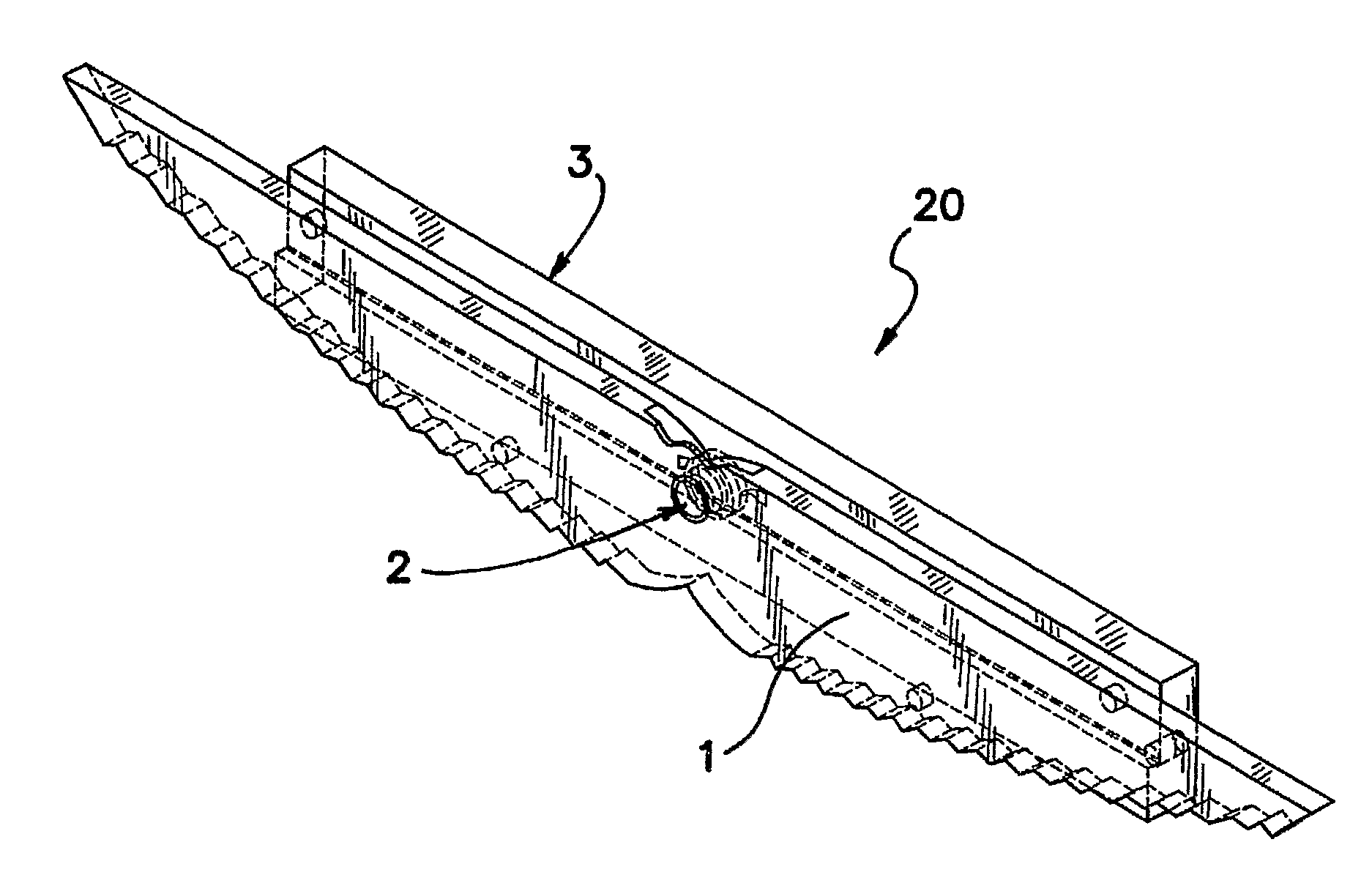 Apparatus and method of using an LED light source to generate an efficient, narrow, high-aspect ratio light pattern