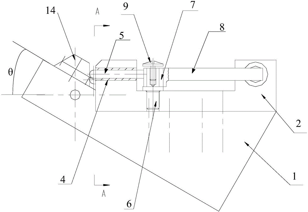 Device and method for measuring pressure surface angle of dovetail-type blade tenon