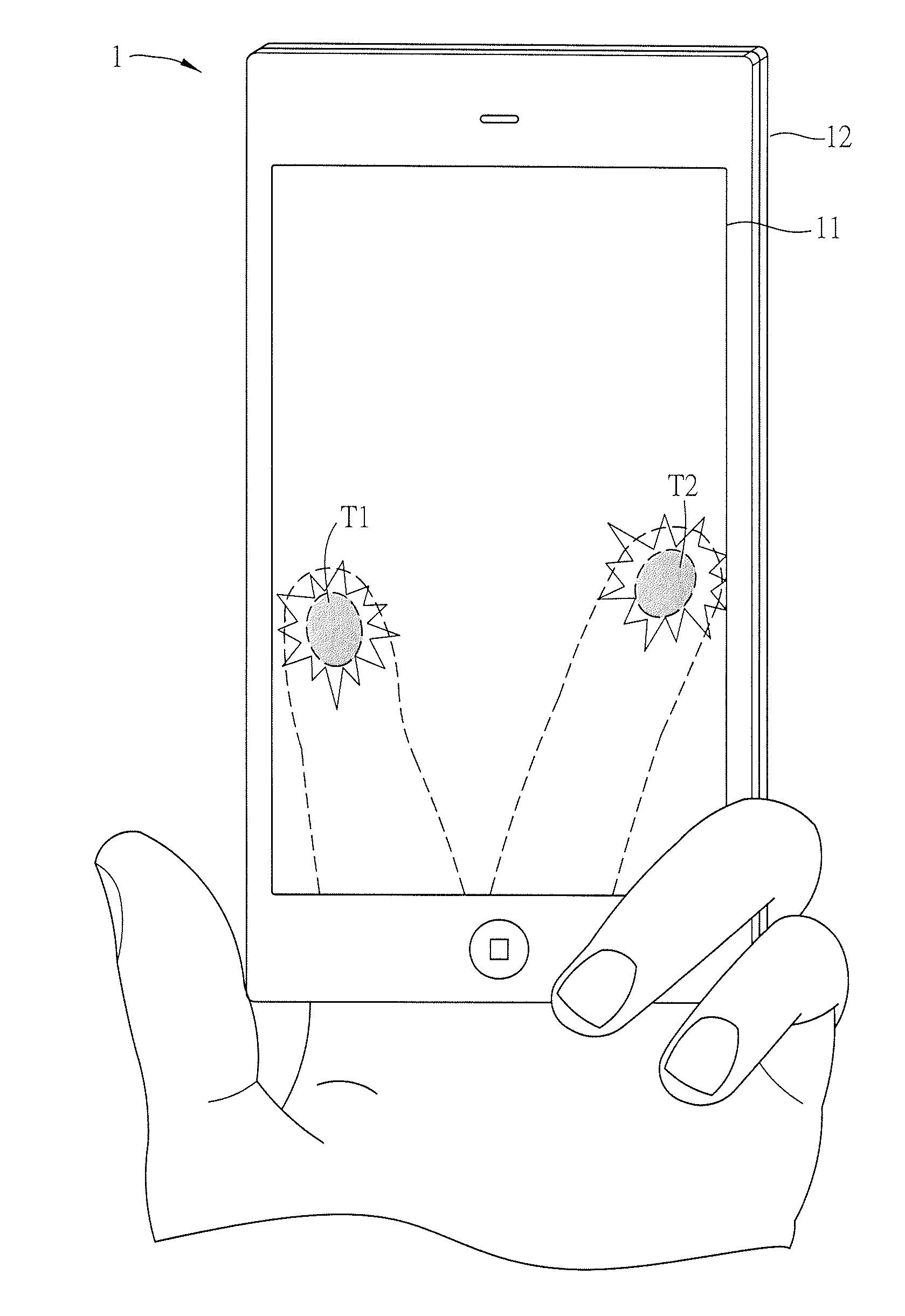 Hand-held electronic device, touch-sensing cover and initiation method with function of multi-touch