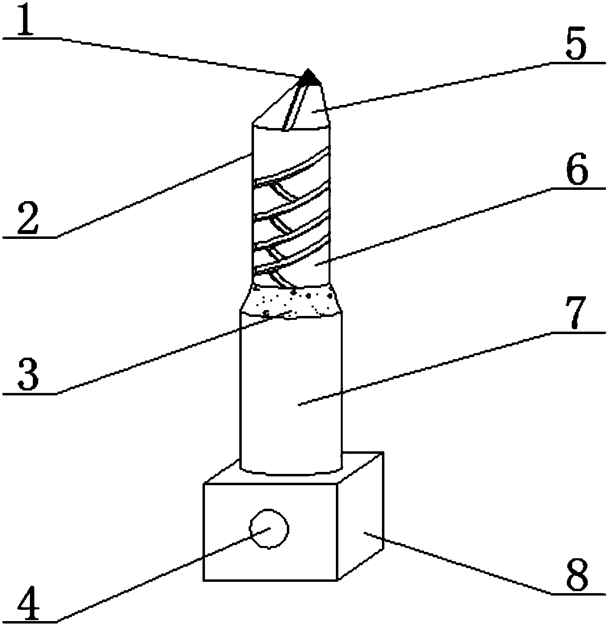 Four-blade drill bit for forming elliptical hole