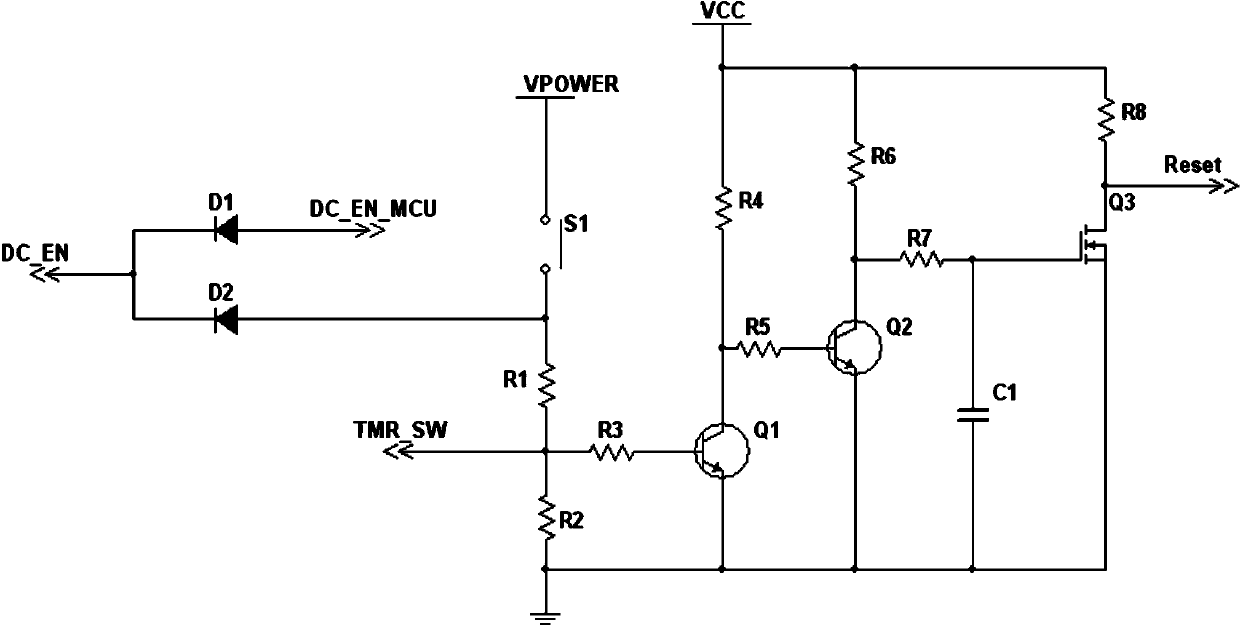 Single-button power-on and power-off circuit and head-wearing display device