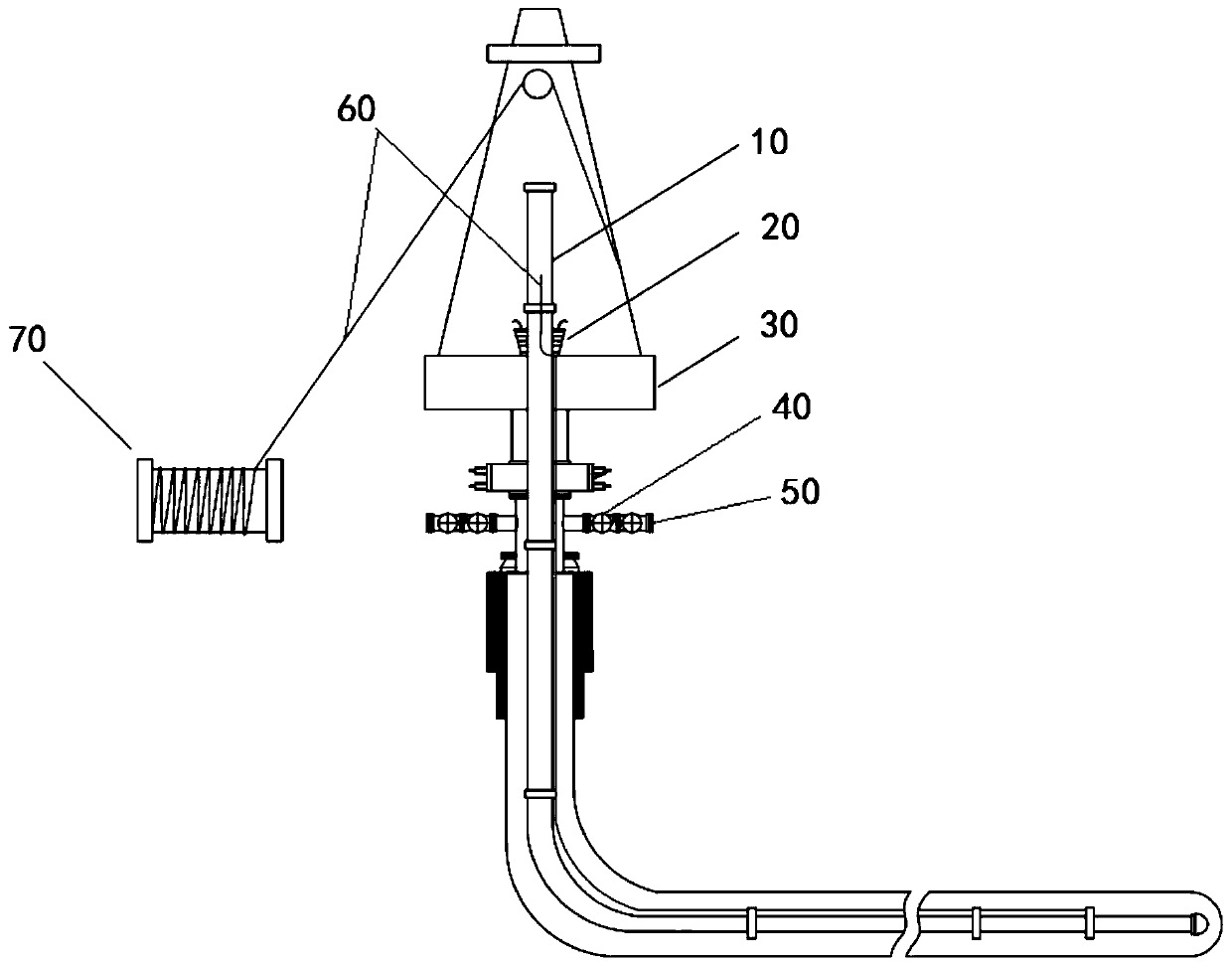 Method for crossing wellhead of sleeve externally-applied optical cable and ground sealing system thereof