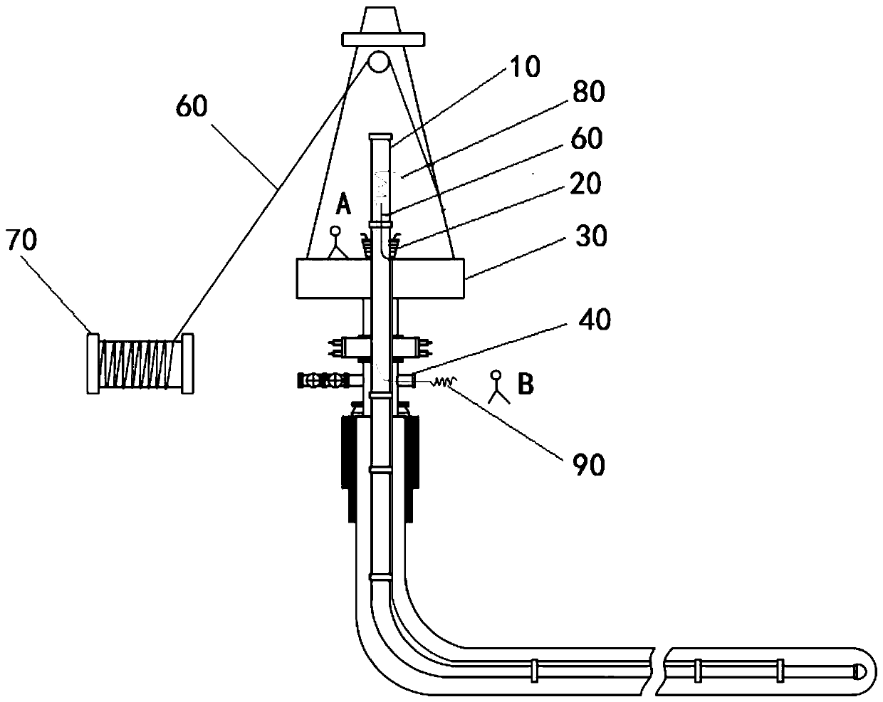 Method for crossing wellhead of sleeve externally-applied optical cable and ground sealing system thereof