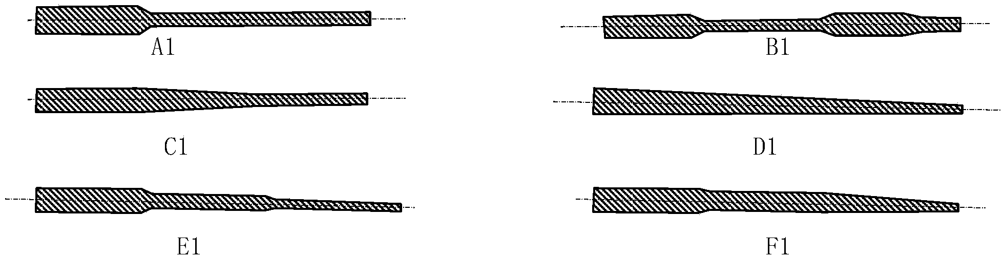 Crosswise thickness-variable strip and preparation method thereof