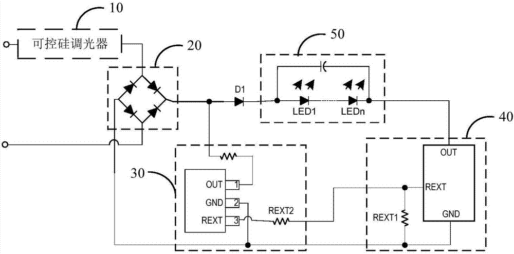 Linear constant-current LED driving circuit, chip and device