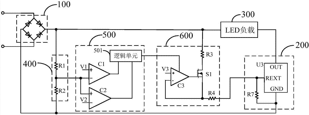 Linear constant-current LED driving circuit, chip and device