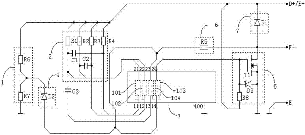 Excitation-fixed-frequency-triggering electric-generator voltage regulator