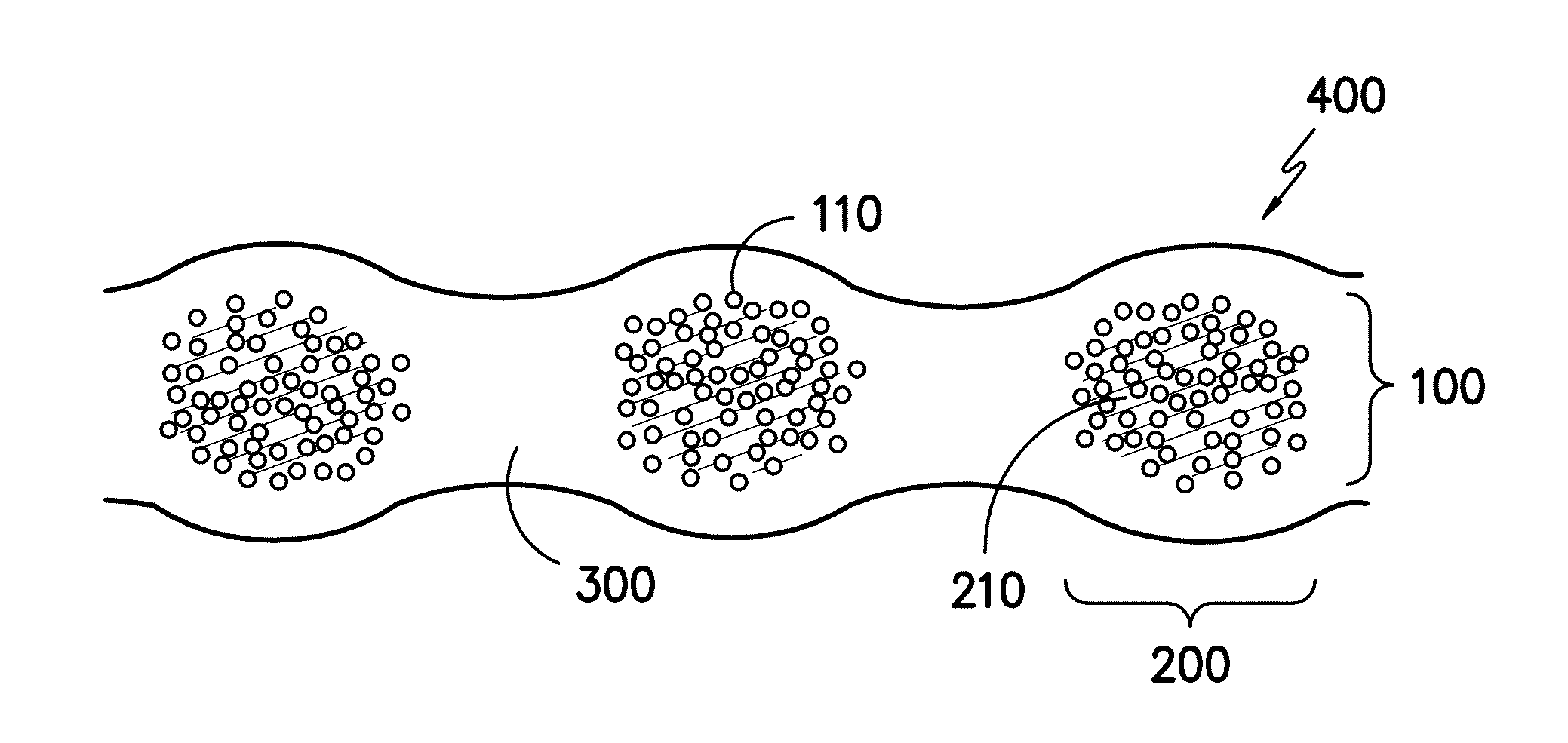 Process for forming an agglomerated particle cloud network coated fiber bundle