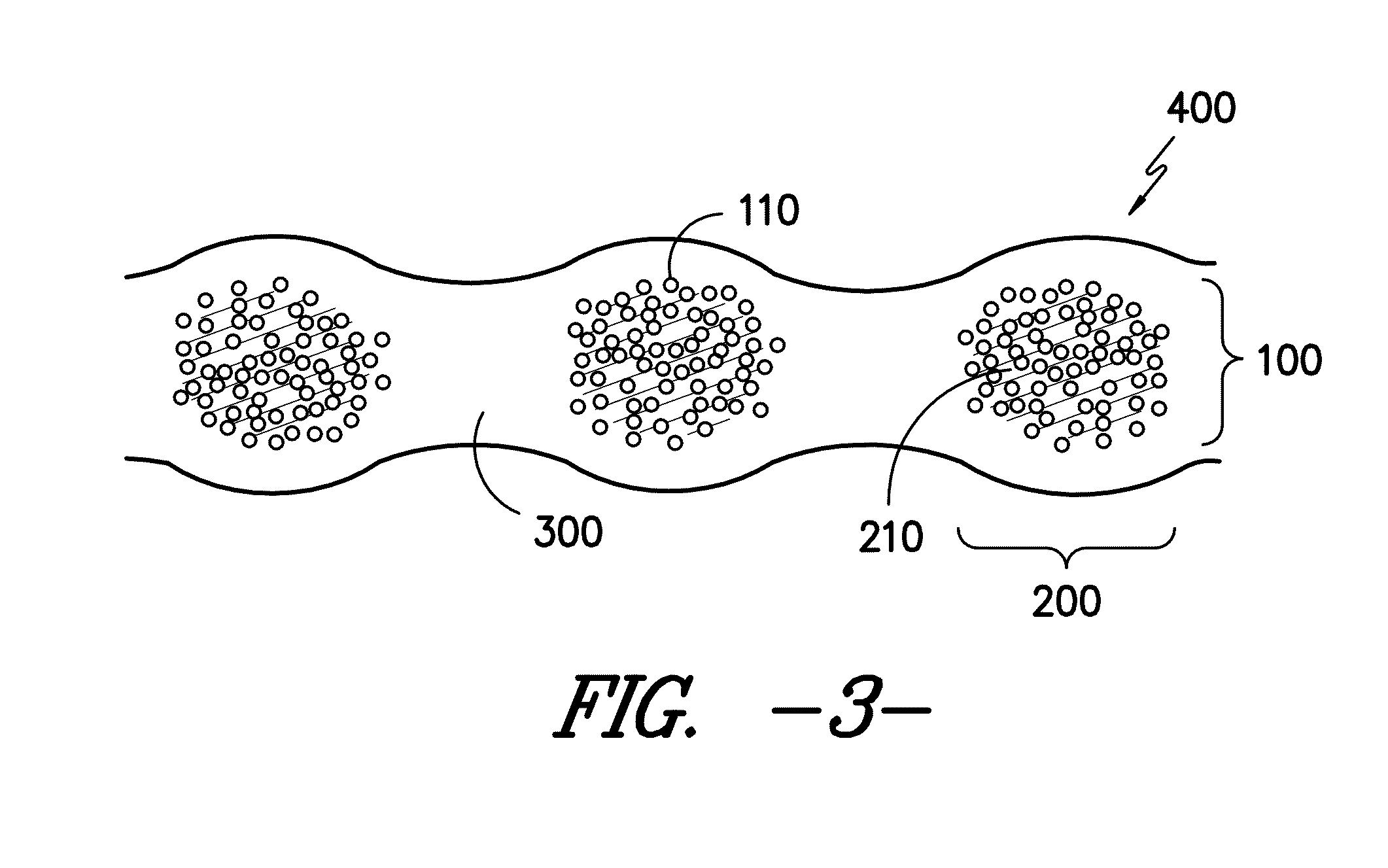 Process for forming an agglomerated particle cloud network coated fiber bundle