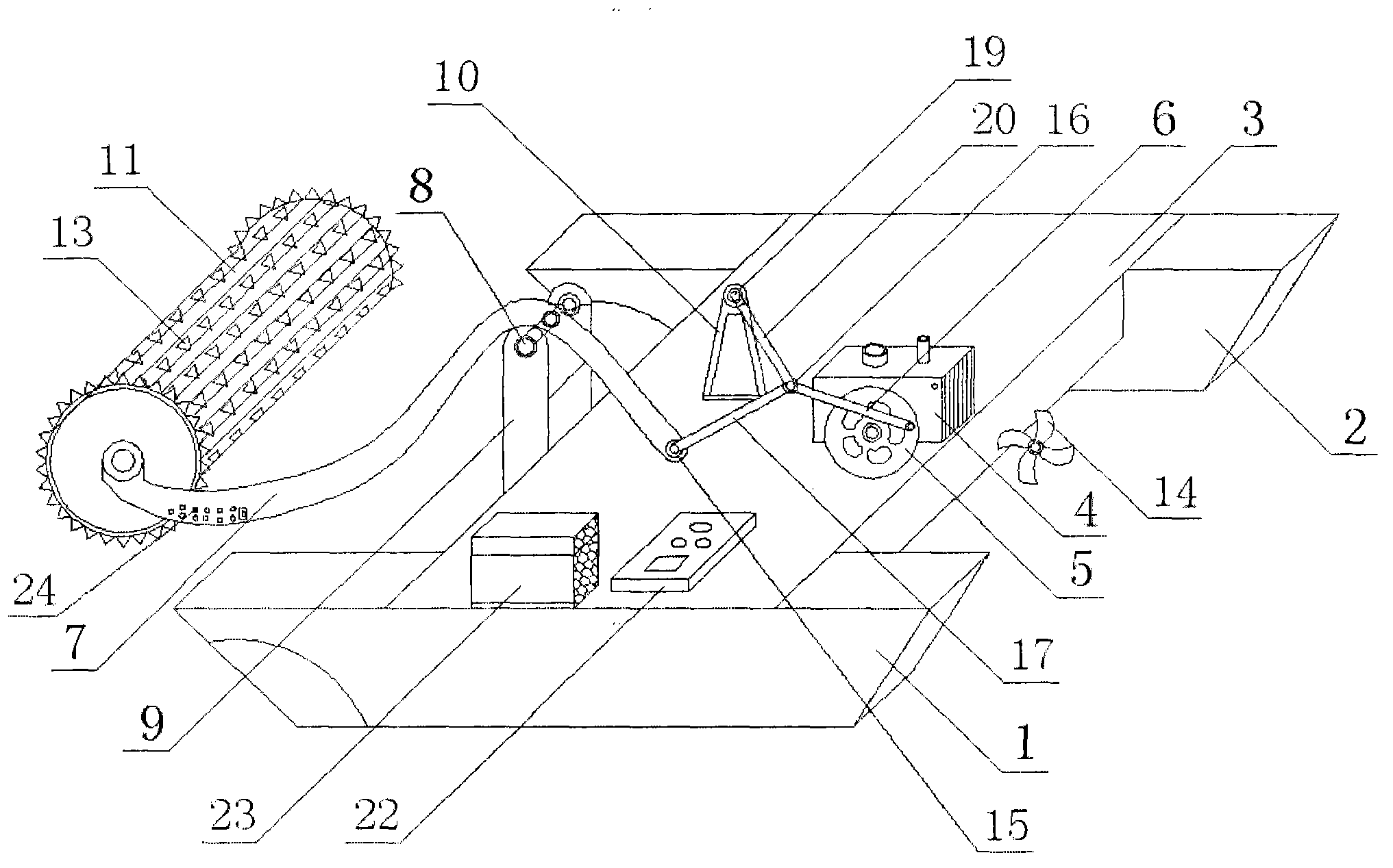 Small-sized icebreaking and oxygen increasing boat