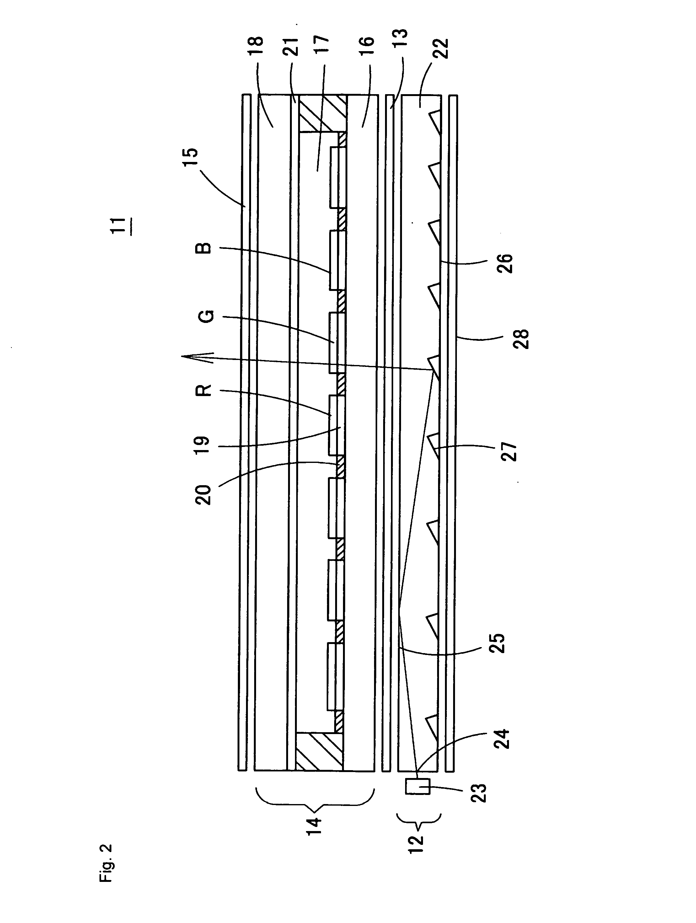 Liquid crystal display, surface light source device, and information device