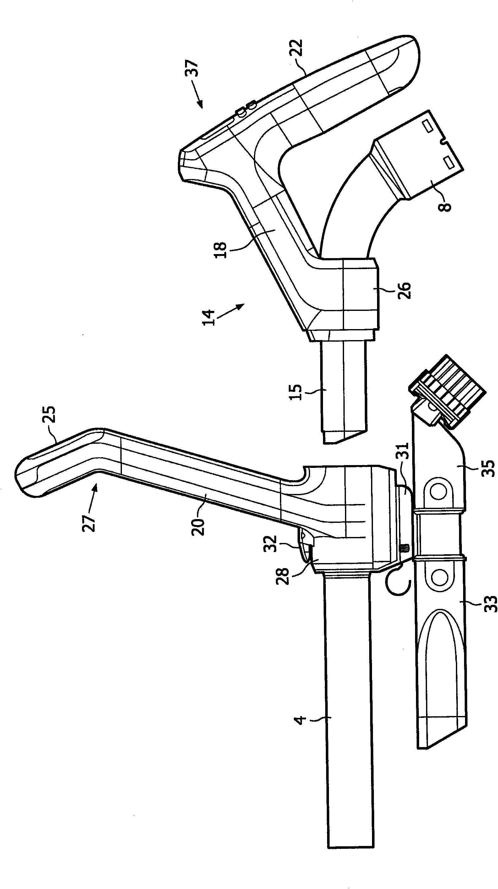 Handgrip assembly for a suction attachment