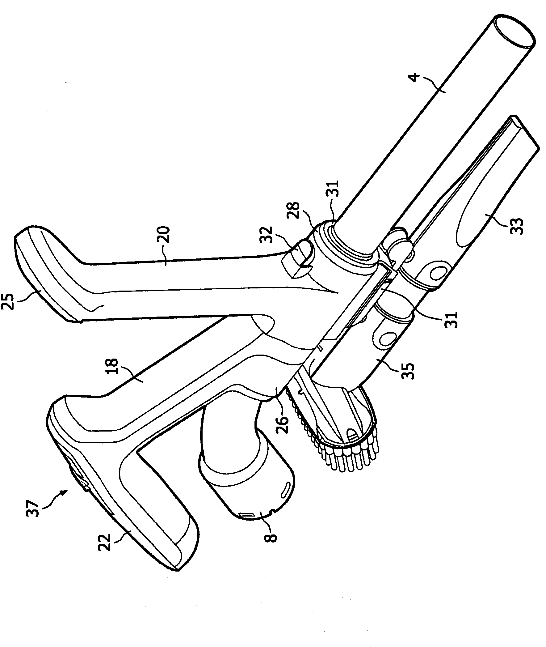 Handgrip assembly for a suction attachment