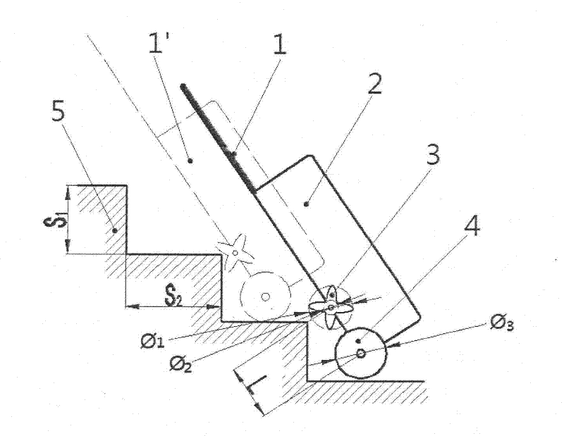 Luggage capable of being pulled on flat ground or along stairways