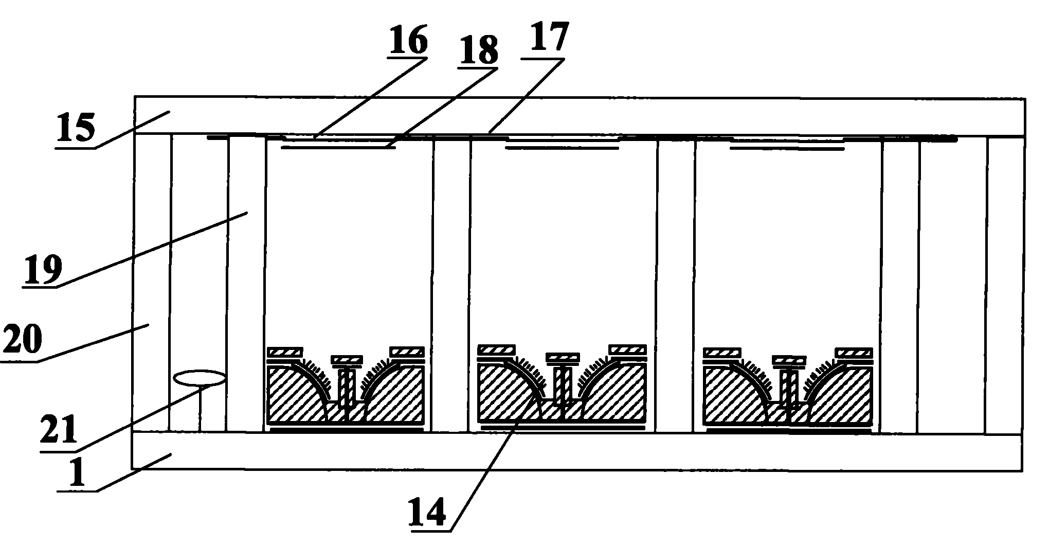 Planar display device with H-shaped sided-grid controlled structure and its production