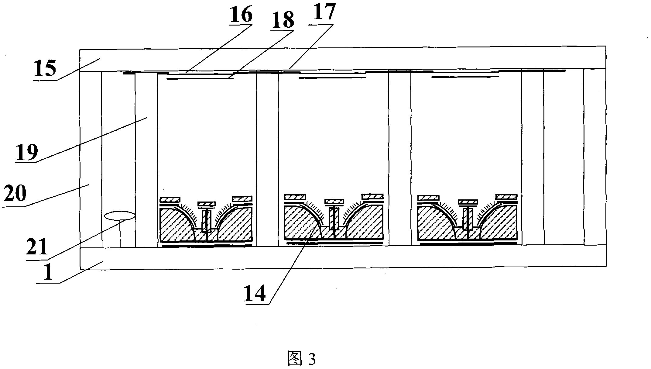 Planar display device with H-shaped sided-grid controlled structure and its production