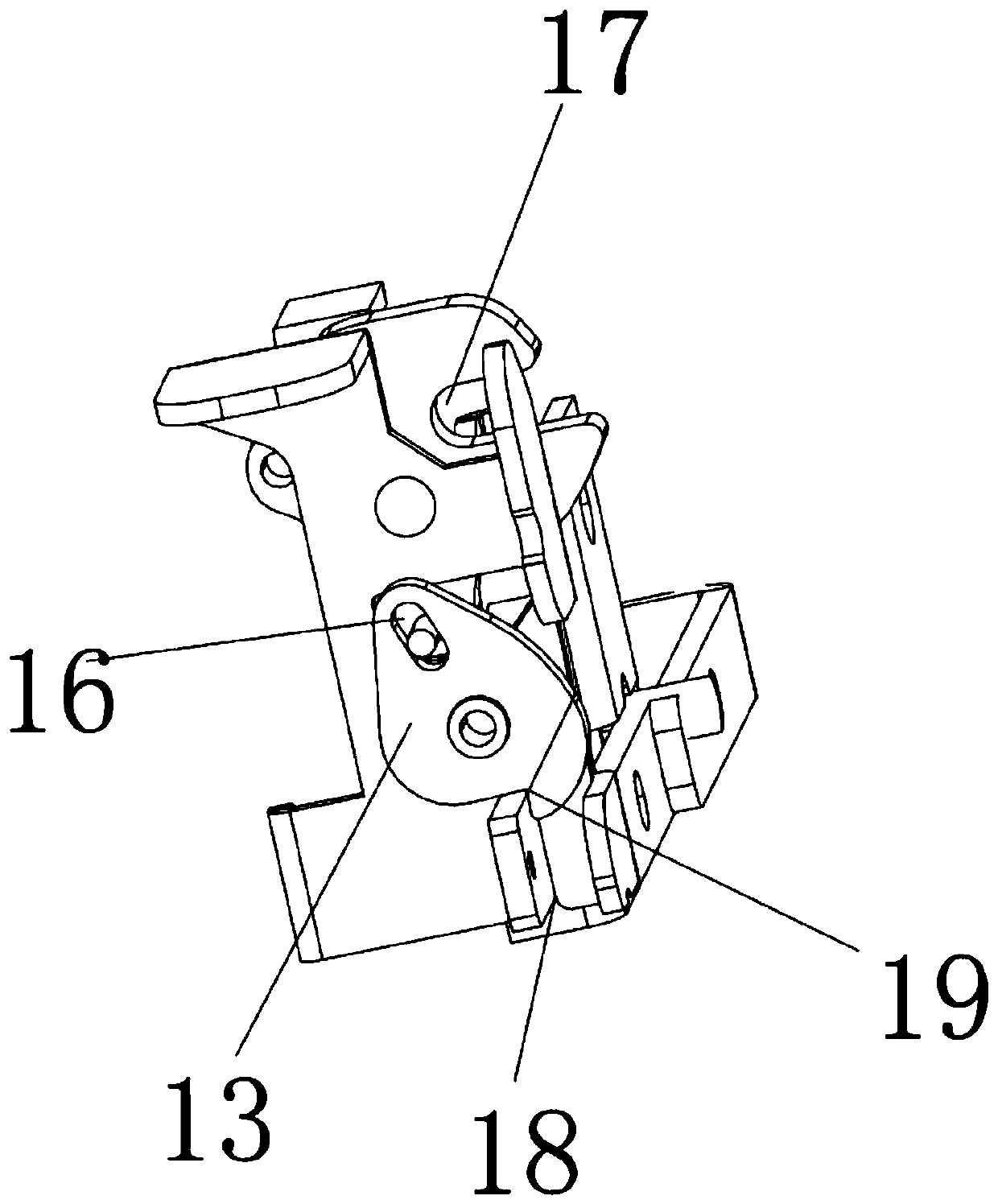 Double-hook pistol box locking mechanism