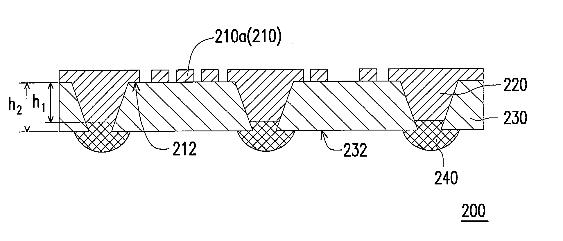 Circuit board structure with concave conductive cylinders and method for fabricating the same