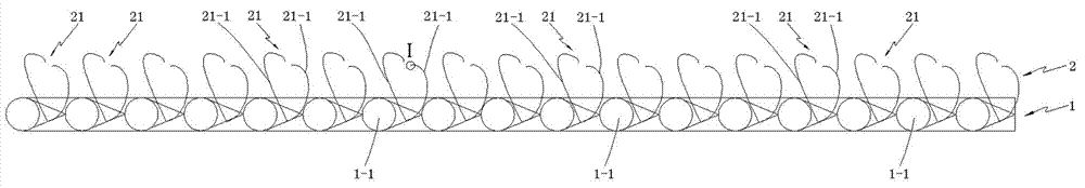 Warp-knitted self-fastening hook face fabric and manufacturing method thereof