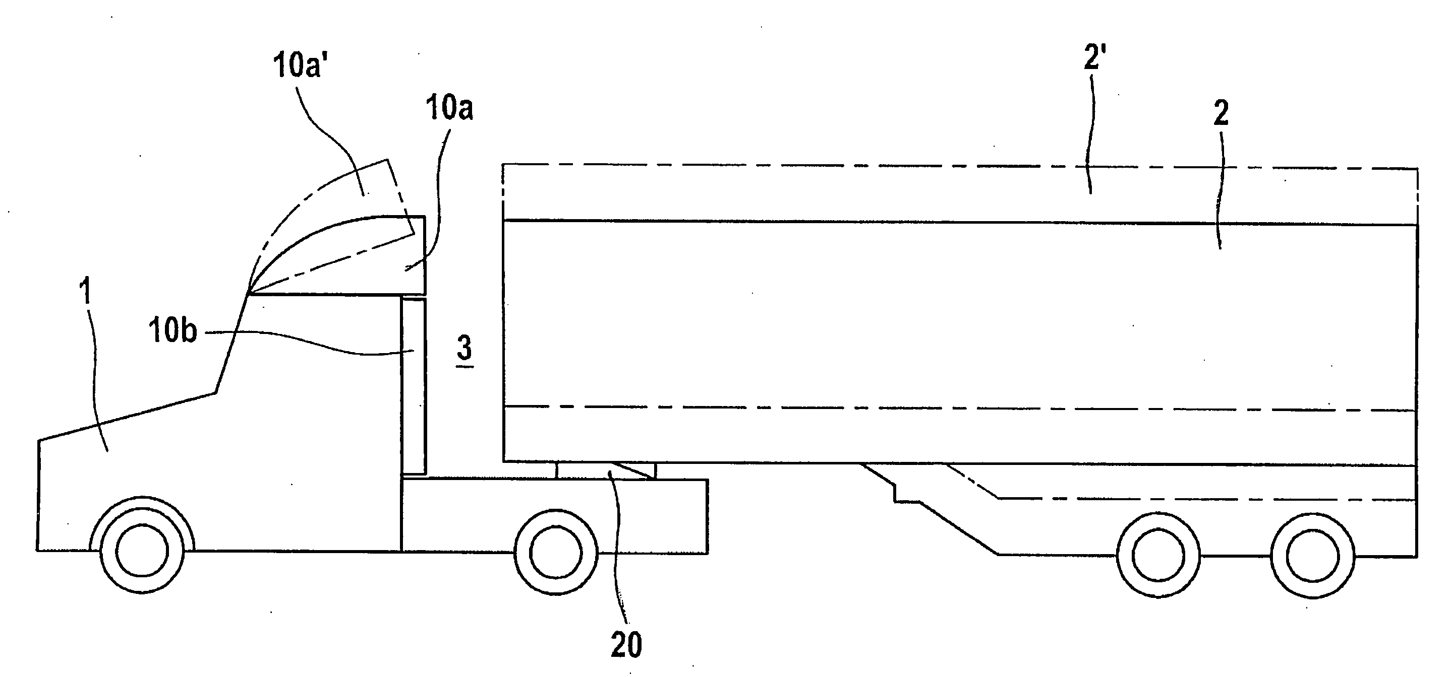 Adjusting device, air deflecting system, control member and device enabling aerodynamic resistance of a semi-trailer to be reduced