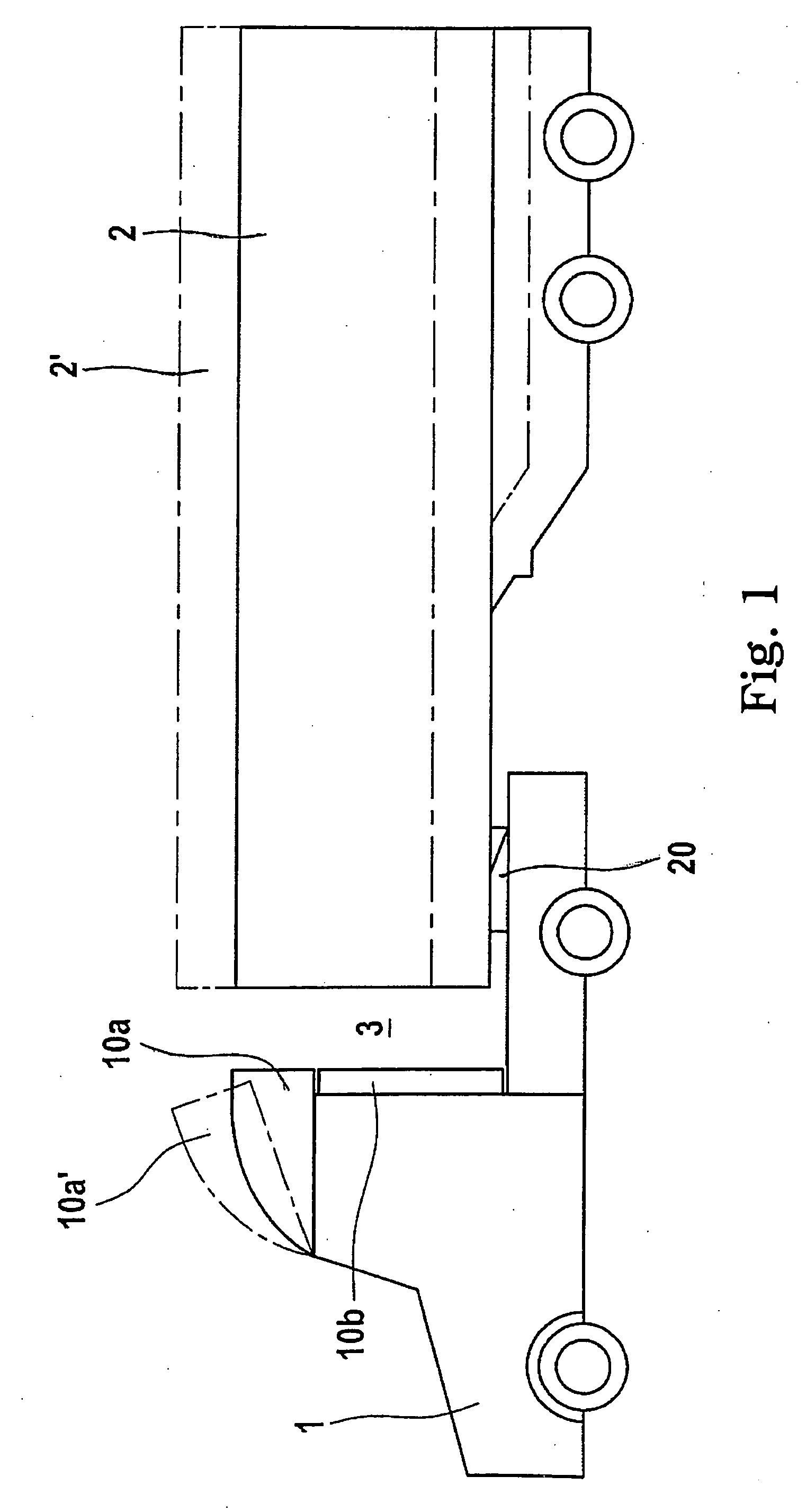 Adjusting device, air deflecting system, control member and device enabling aerodynamic resistance of a semi-trailer to be reduced