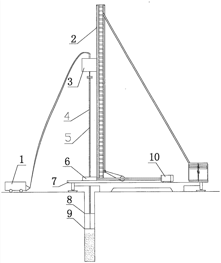 Built-in integrated water joint direction changing mechanism for single power, synchronous two-way mixing pile driver