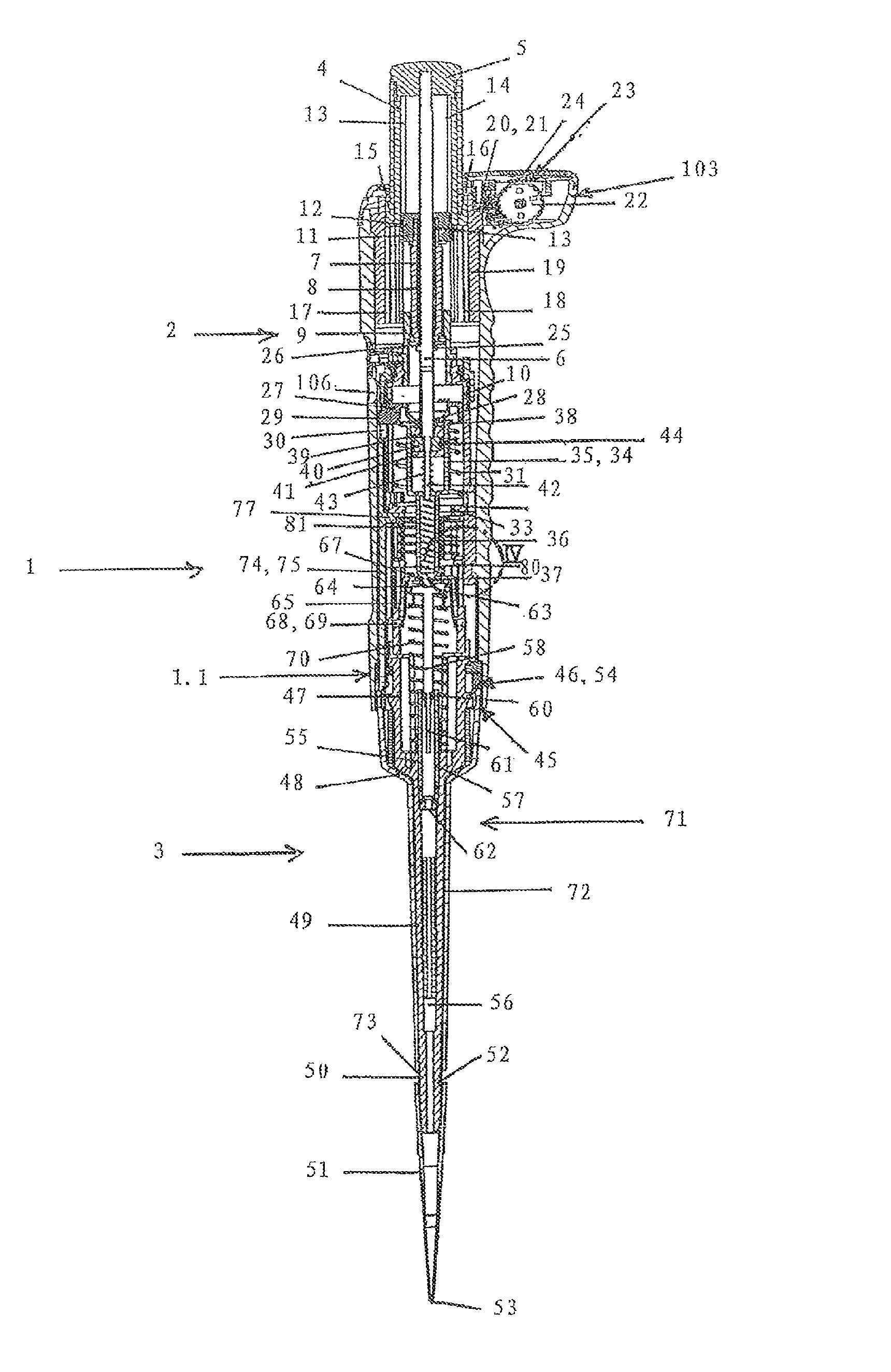 Pipette with releasable locking of rotational position of actuating element