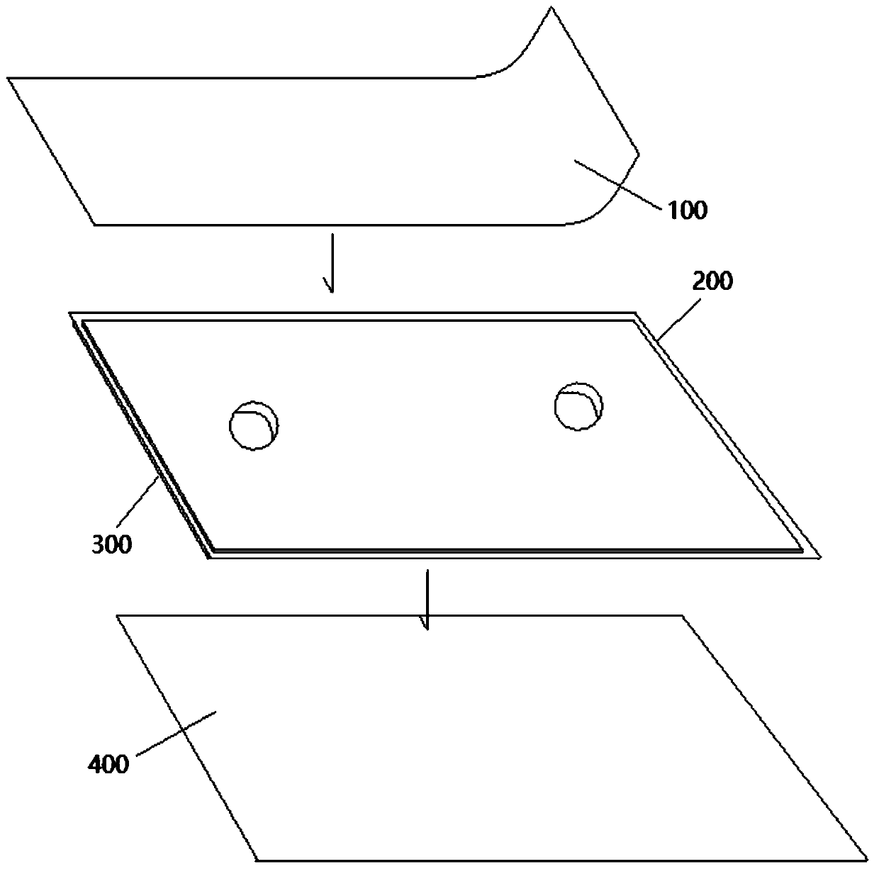 Dust-proof film for flat hole-containing part