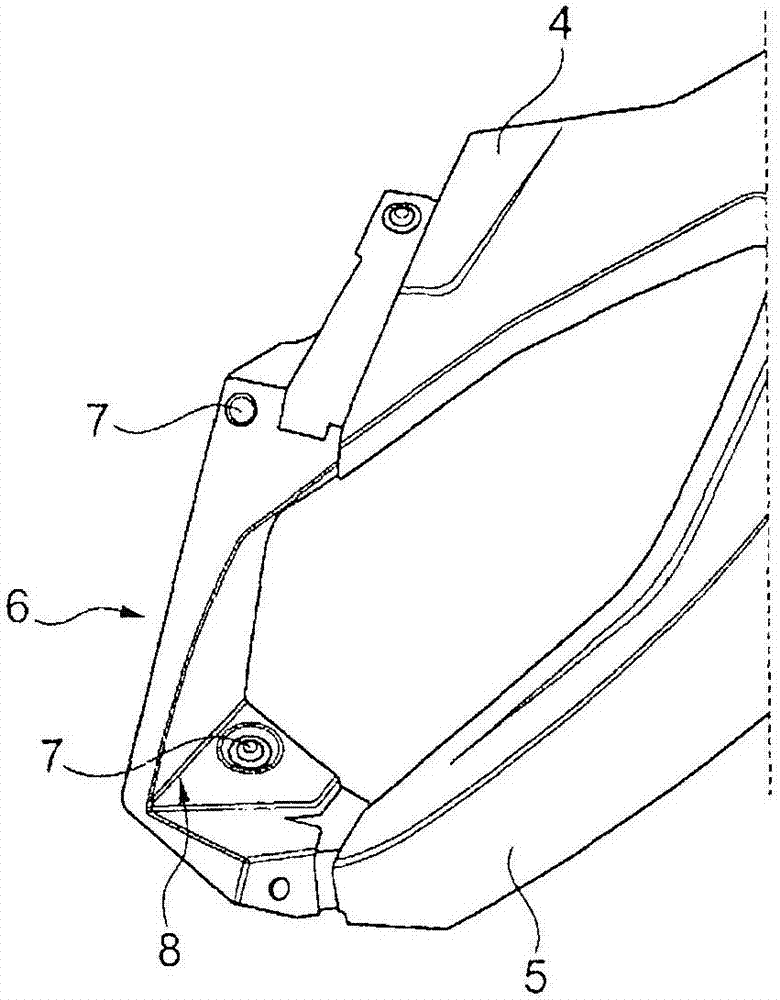 Trim part for a motorcycle or a motor scooter, and trim unit consisting of a plurality of trim parts