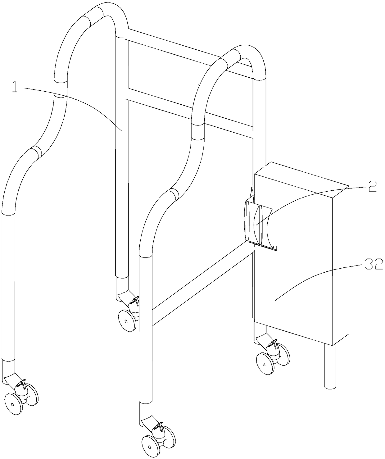 Medical walking aid convenient to brake