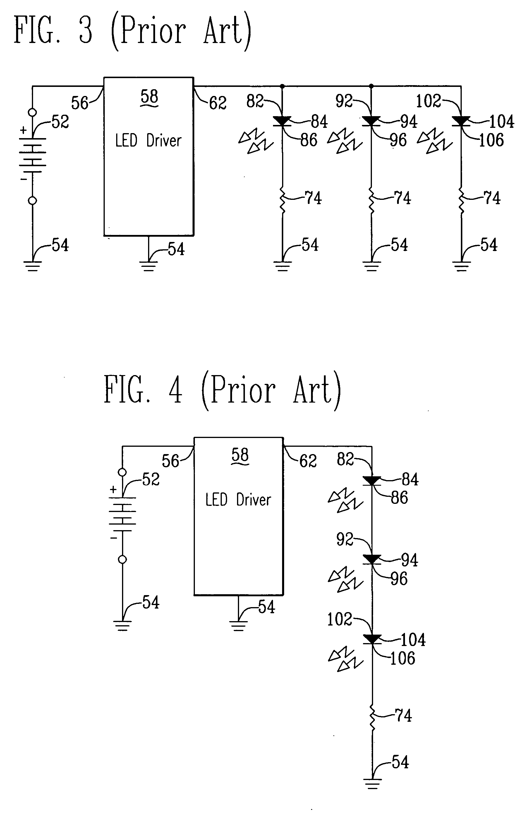 Method and IC driver for series connected R, G, B LEDs