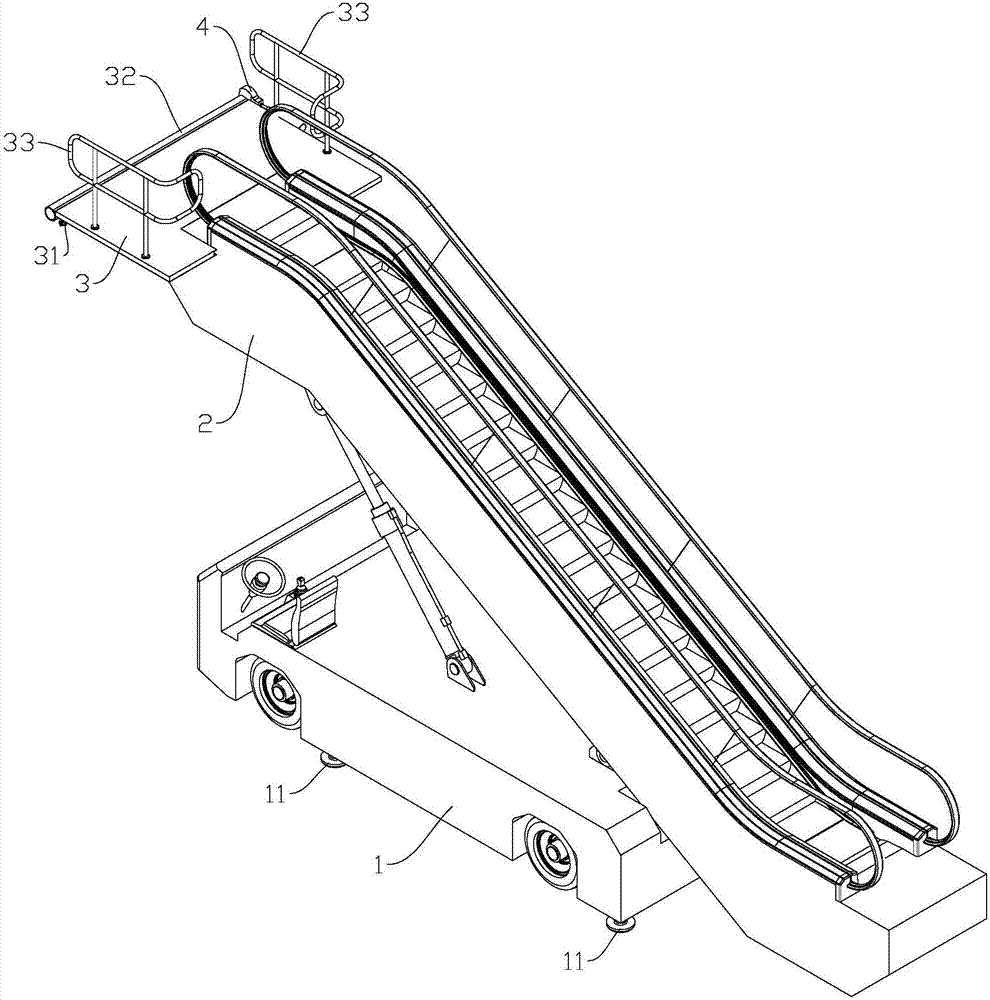 Adjustable airport pickup platform system used for boarding car