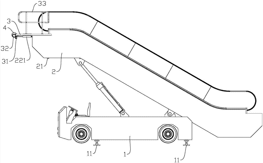 Adjustable airport pickup platform system used for boarding car