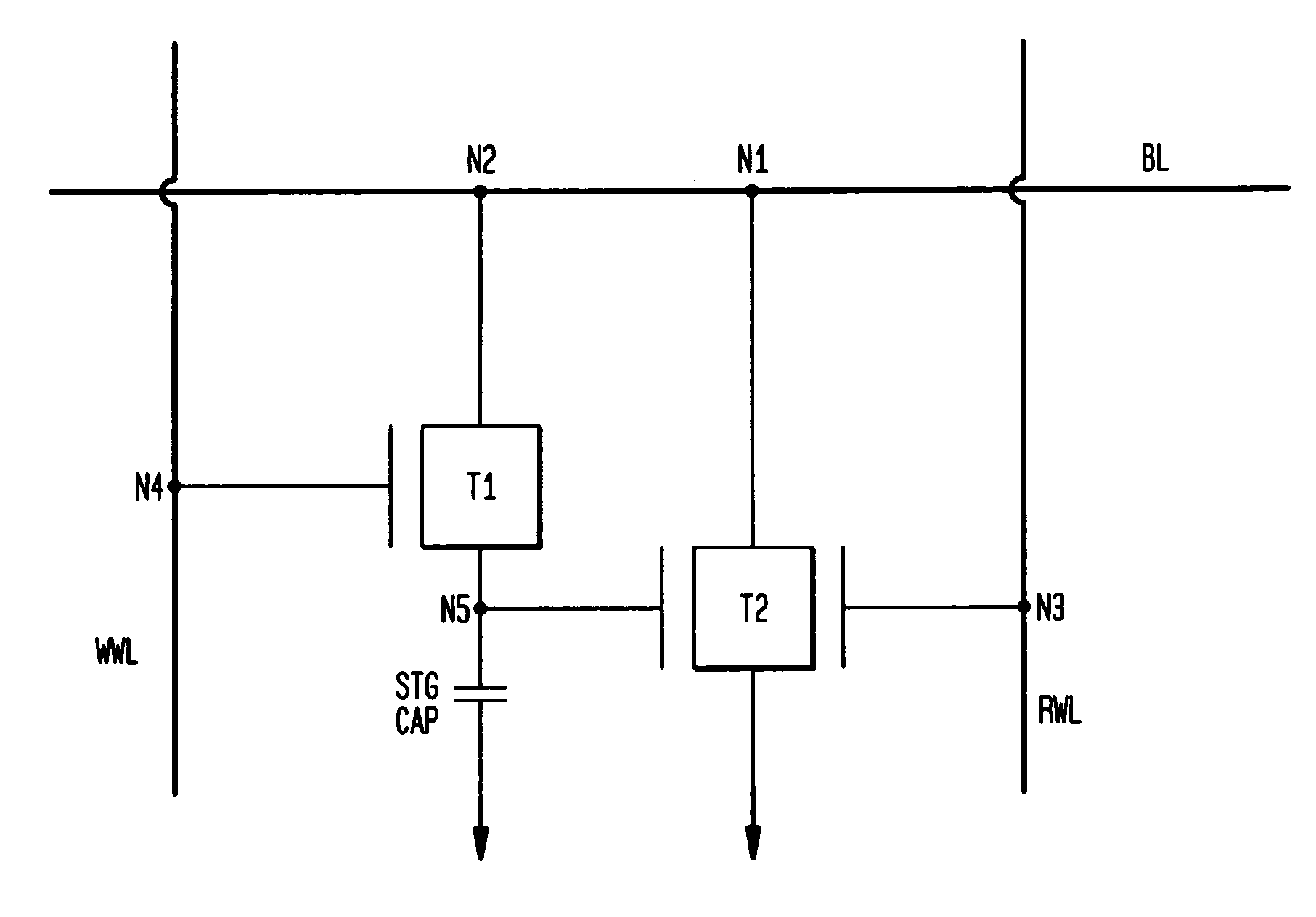 Dual port gain cell with side and top gated read transistor