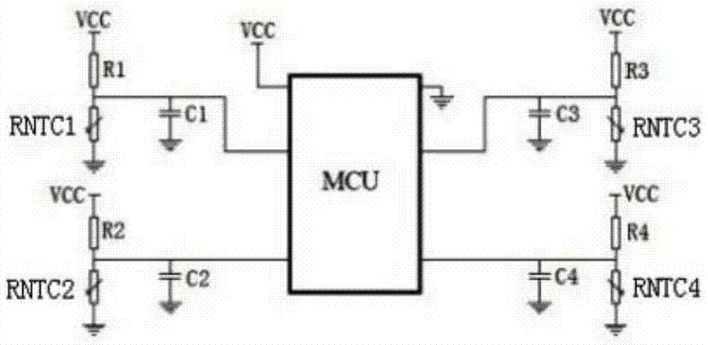 Multipoint temperature control protective method and device of lithium-ion power battery
