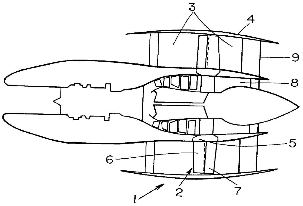Structure of output section of jet propulsion engine or gas turbine