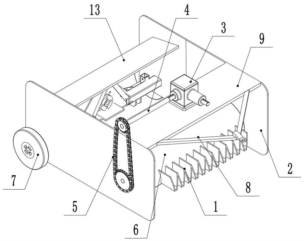 Double-gradual-change V-shaped tooth type cotton stalk pulling device and pulling method